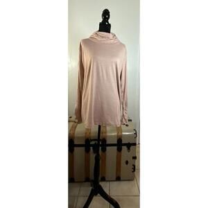 NWT Jones New York 3x Silky Soft Dusty Pink Cowl Neck Ruched long sleeve shirt